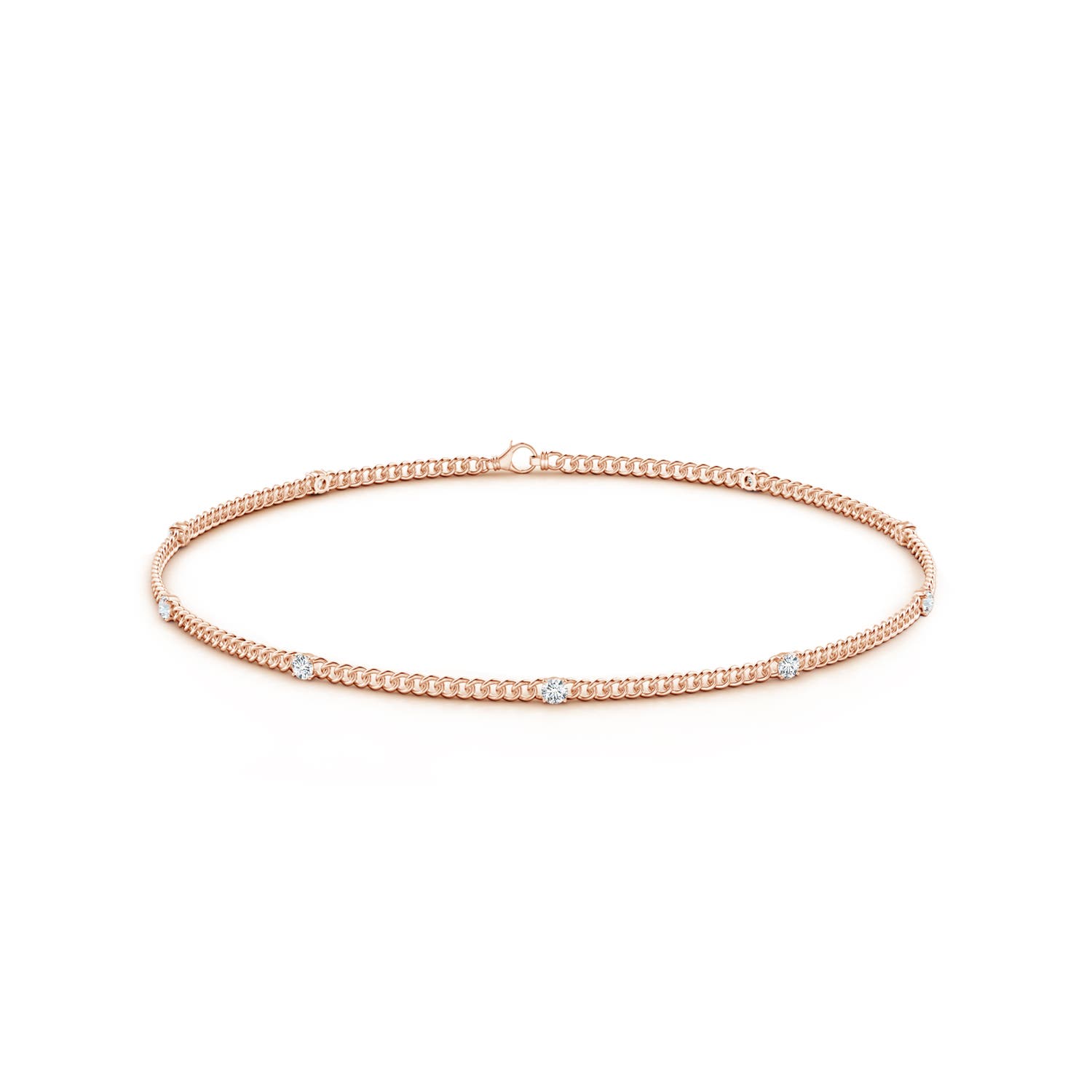 1.8mm GVS2 Prong-Set Diamond Station Bracelet in Rose Gold - side 3