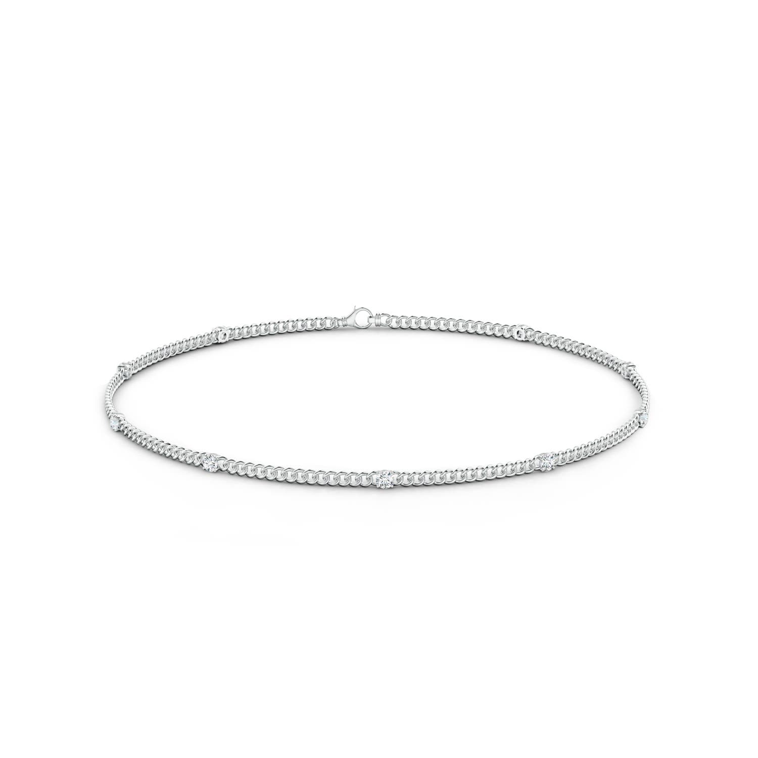 1.8mm GVS2 Prong-Set Diamond Station Bracelet in White Gold