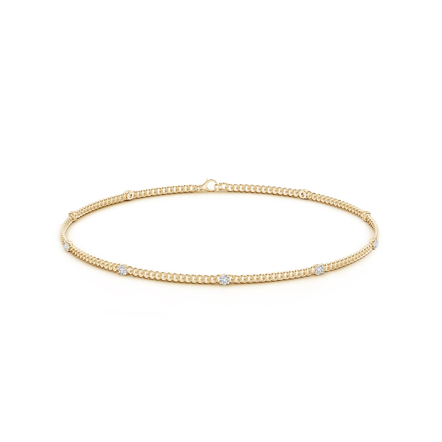 1.8mm HSI2 Prong-Set Diamond Station Bracelet in Yellow Gold