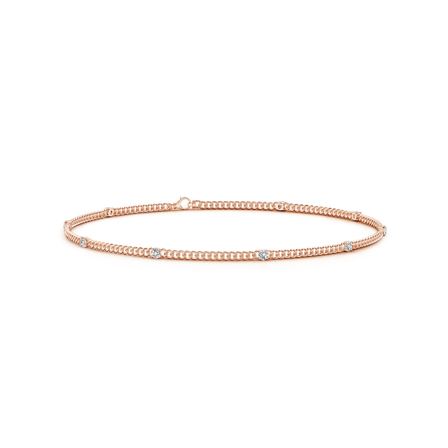 1.8mm IJI1I2 Prong-Set Diamond Station Bracelet in Rose Gold