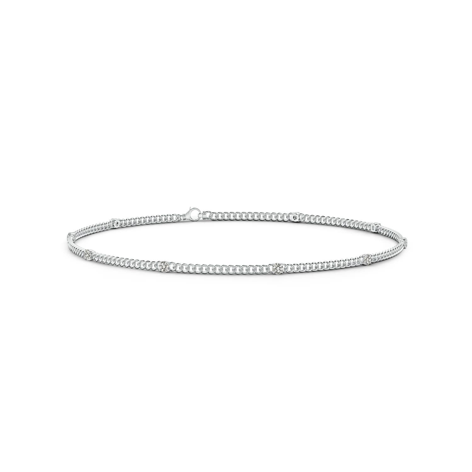 1.8mm KI3 Prong-Set Diamond Station Bracelet in White Gold