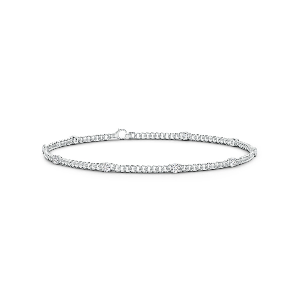 2.4mm HSI2 Prong-Set Diamond Station Bracelet in White Gold