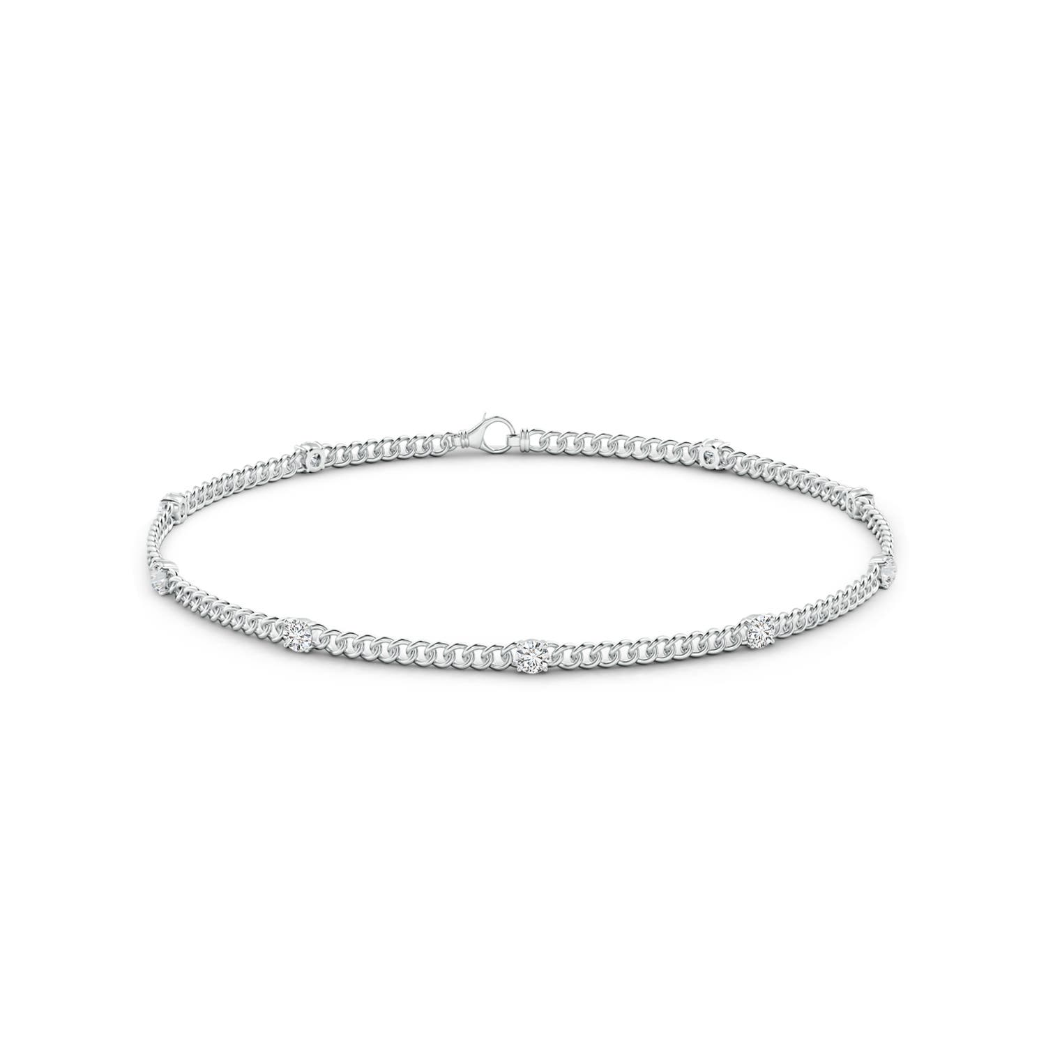 2.4mm HSI2 Prong-Set Diamond Station Bracelet in White Gold - side 3
