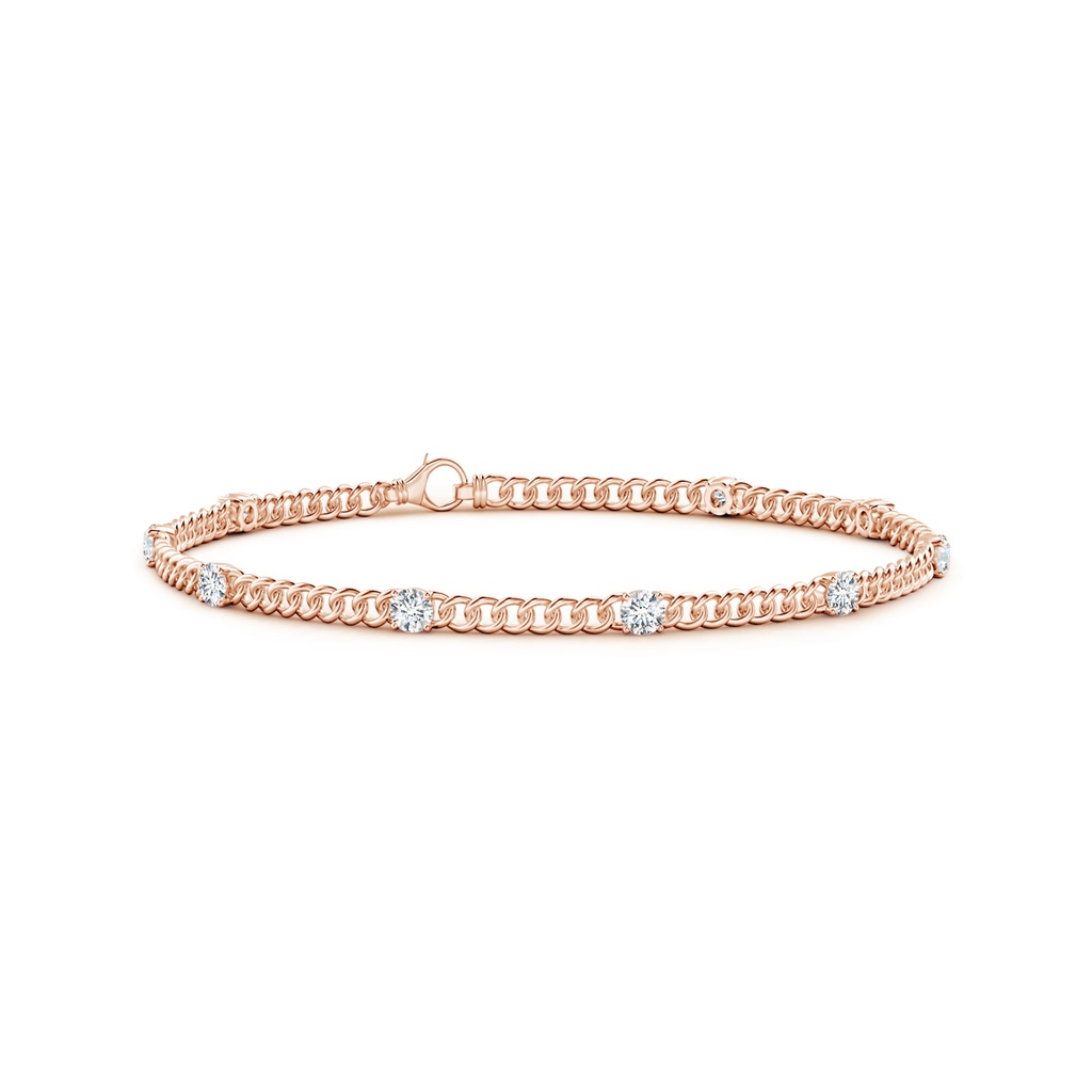 3.1mm GVS2 Prong-Set Diamond Station Bracelet in Rose Gold
