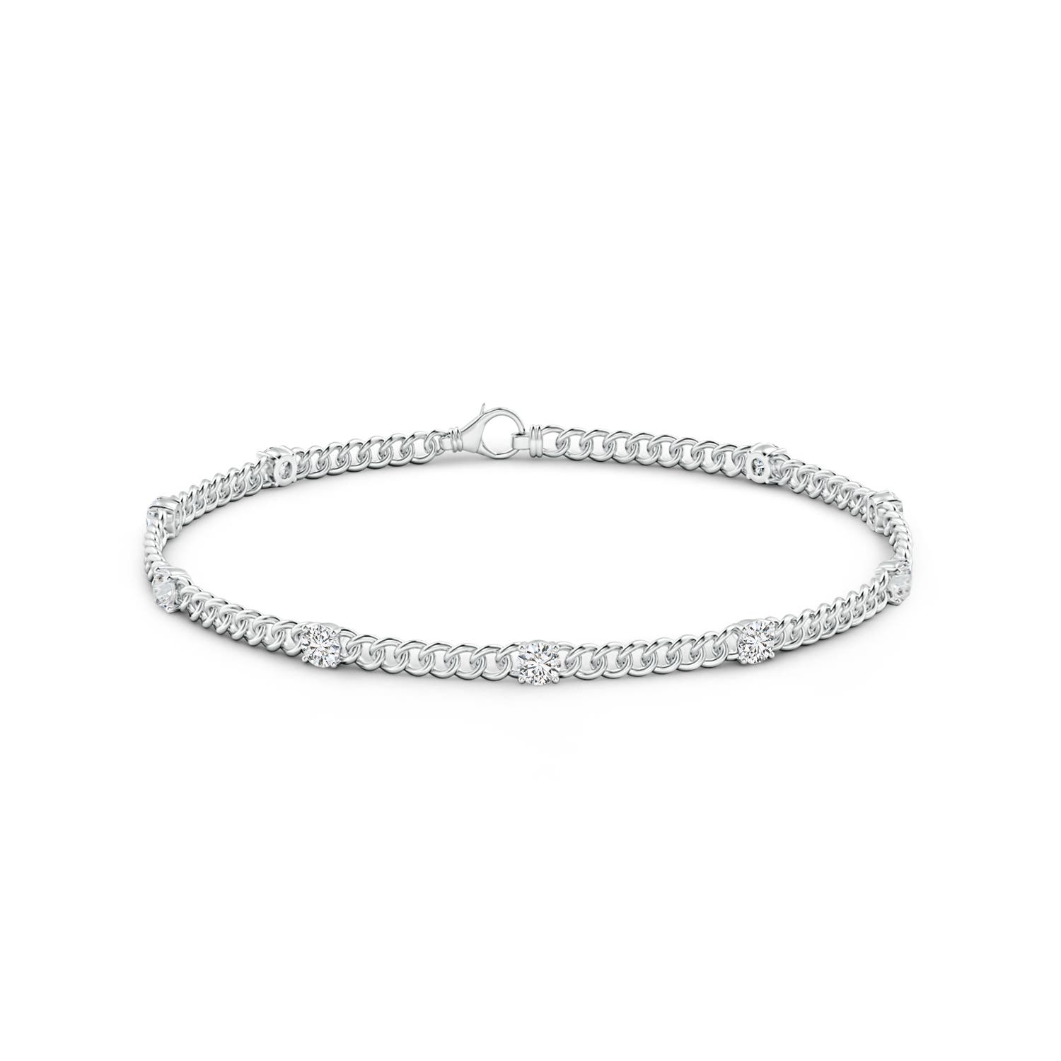 3.1mm HSI2 Prong-Set Diamond Station Bracelet in White Gold