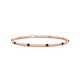 2.4mm AAAA Prong-Set Ruby Station Bracelet in Rose Gold