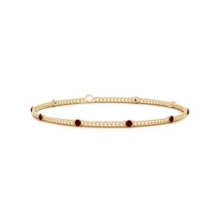 2.4mm AAAA Prong-Set Ruby Station Bracelet in Yellow Gold