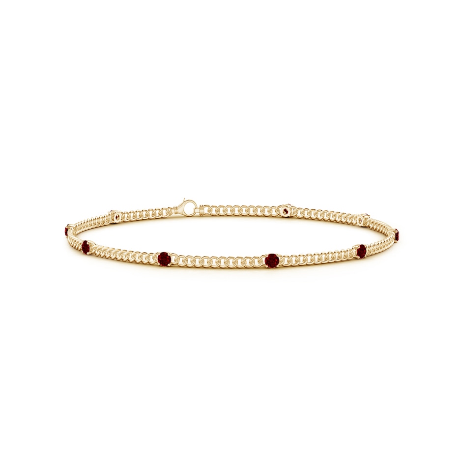 2.4mm AAAA Prong-Set Ruby Station Bracelet in Yellow Gold 