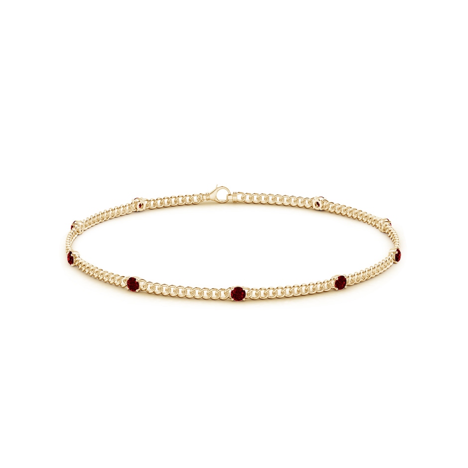 2.4mm AAAA Prong-Set Ruby Station Bracelet in Yellow Gold side-1