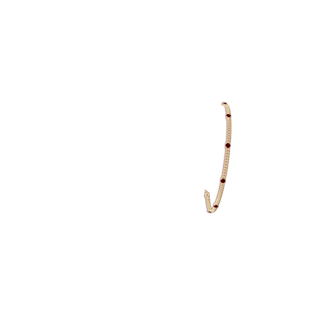 2.4mm AAAA Prong-Set Ruby Station Bracelet in Yellow Gold - body_arm