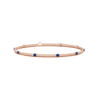 2.4mm AAA Prong-Set Sapphire Station Bracelet in Rose Gold