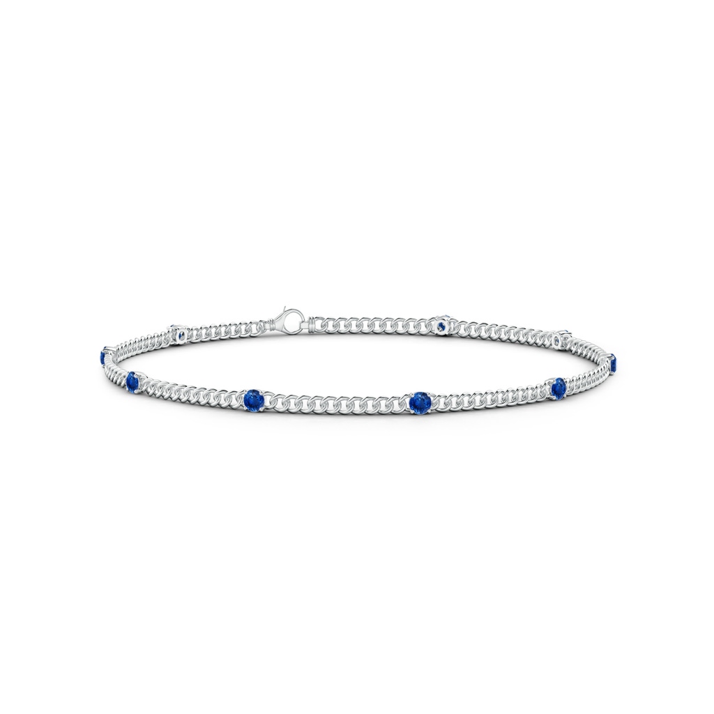 2.4mm AAA Prong-Set Sapphire Station Bracelet in White Gold