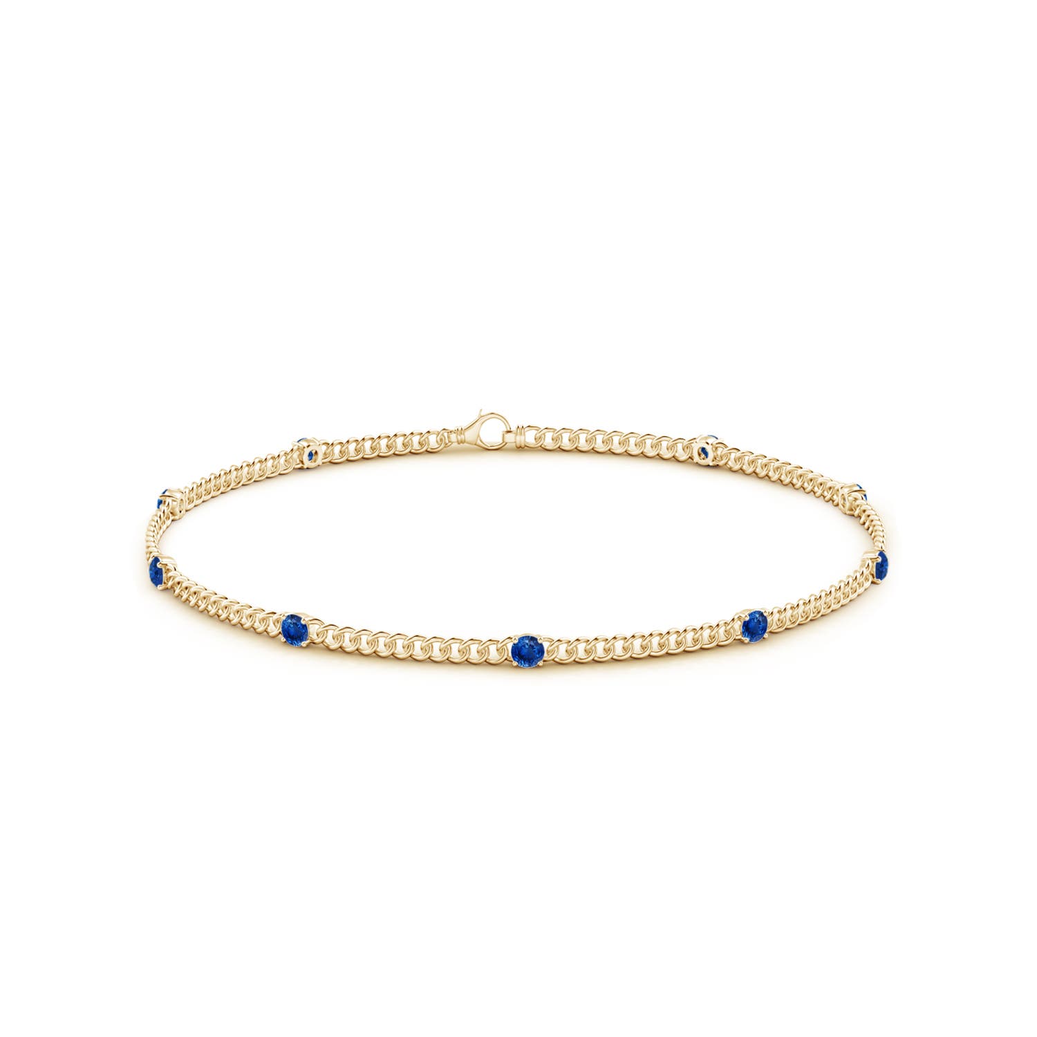 2.4mm AAA Prong-Set Sapphire Station Bracelet in Yellow Gold