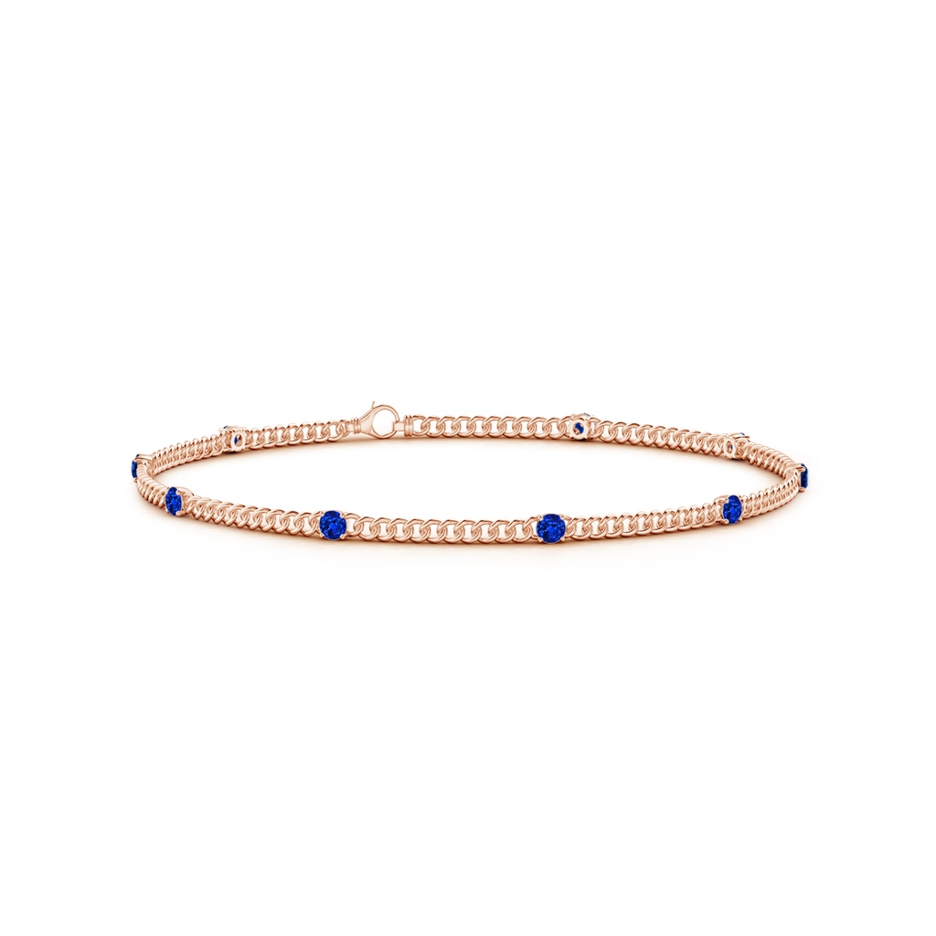 2.4mm AAAA Prong-Set Sapphire Station Bracelet in Rose Gold