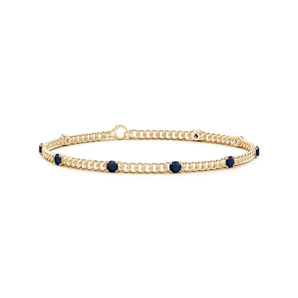 3.1mm A Prong-Set Sapphire Station Bracelet in Yellow Gold