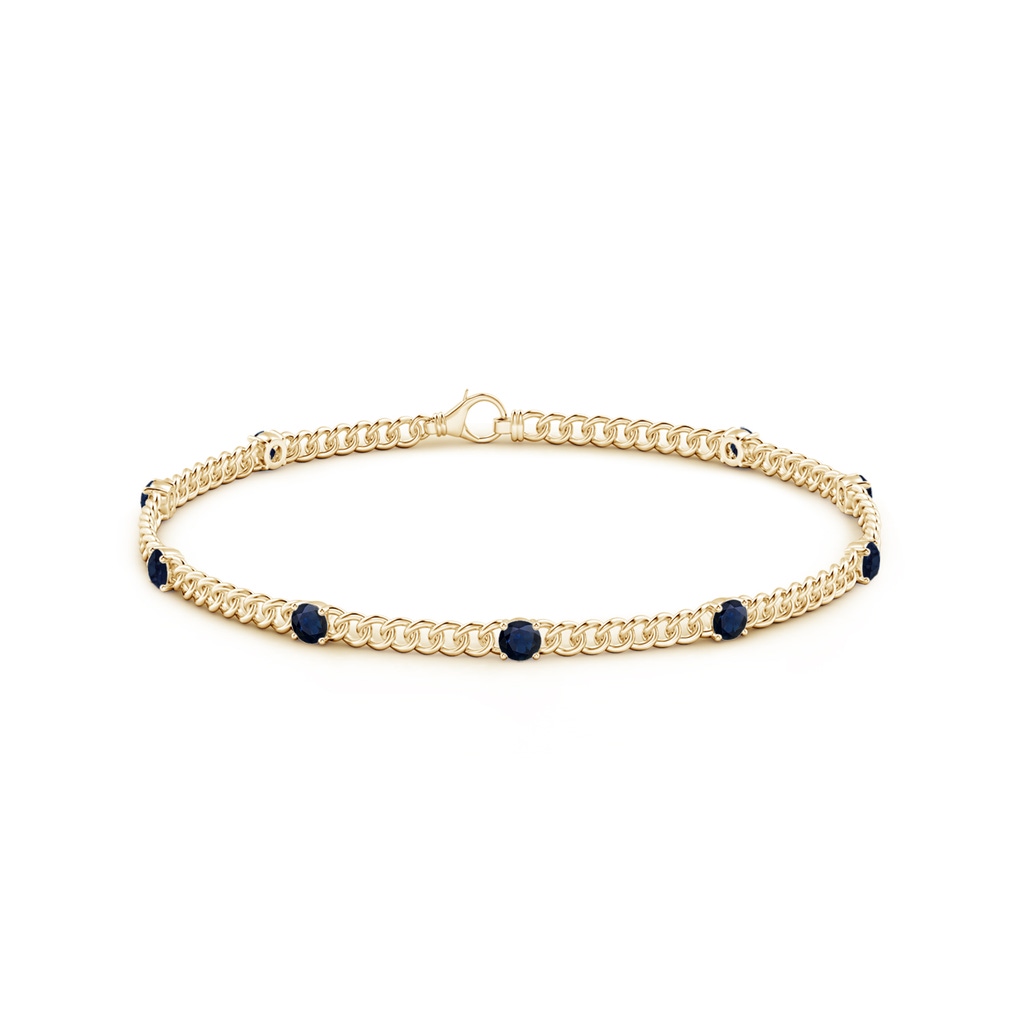 3.1mm A Prong-Set Sapphire Station Bracelet in Yellow Gold Side-1