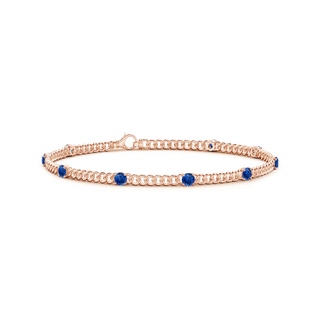 3.1mm AAA Prong-Set Sapphire Station Bracelet in Rose Gold