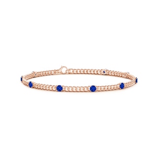 3.1mm AAAA Prong-Set Sapphire Station Bracelet in Rose Gold