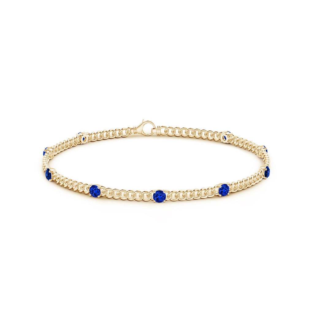 3.1mm AAAA Prong-Set Sapphire Station Bracelet in Yellow Gold - side 199