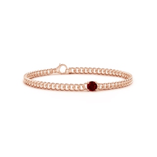 5mm AAAA Solitaire Round Ruby Bracelet in Rose Gold