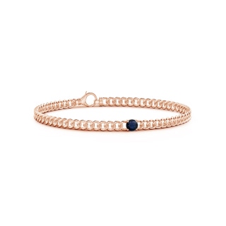 4mm A Solitaire Round Sapphire Bracelet in Rose Gold