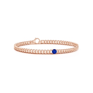 4mm AAAA Solitaire Round Sapphire Bracelet in Rose Gold