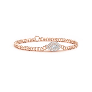 6x3mm GVS2 East West Marquise Diamond Double Halo Bracelet in Rose Gold