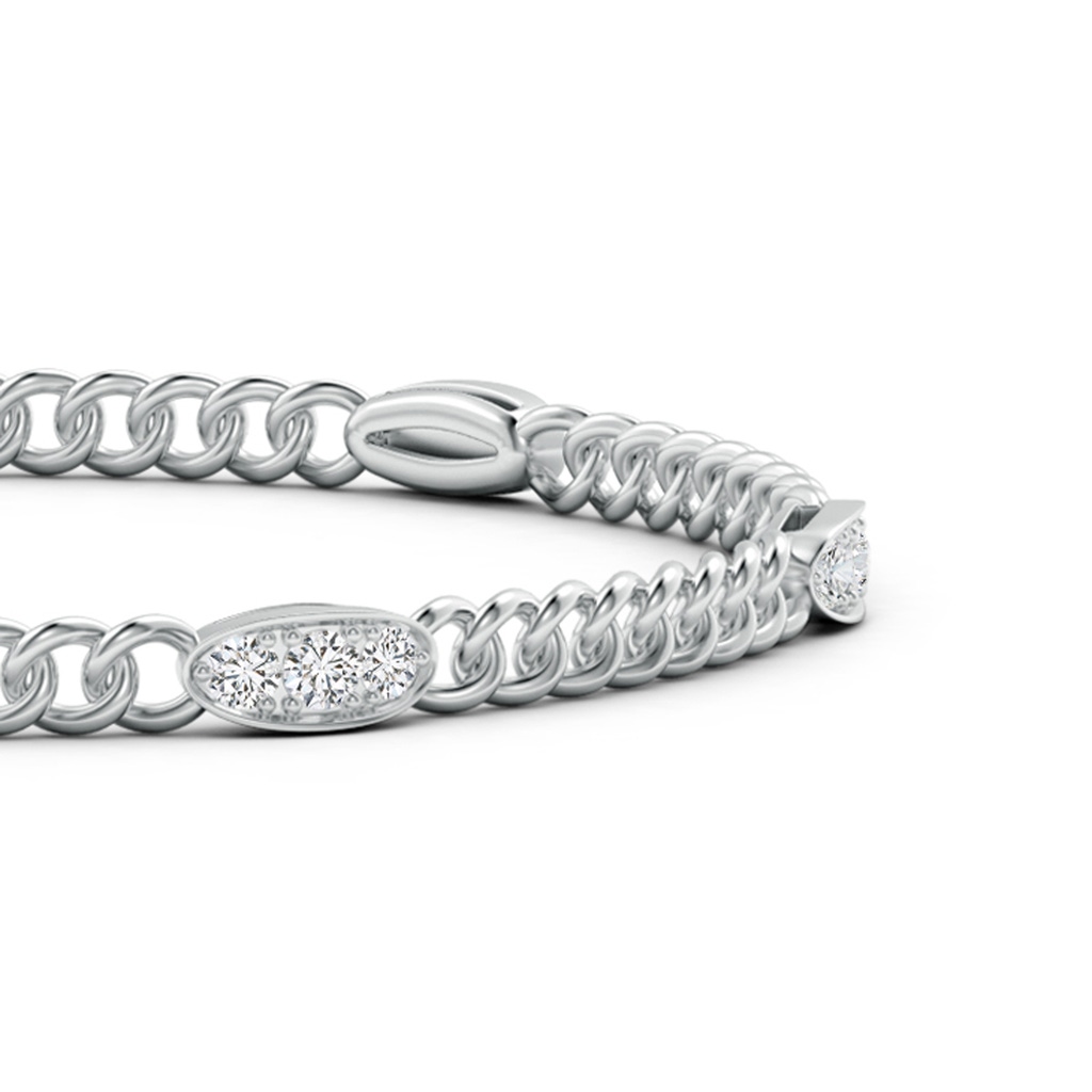 2.5mm HSI2 Three Stone Diamond Station Stackable Bracelet in White Gold Side-1