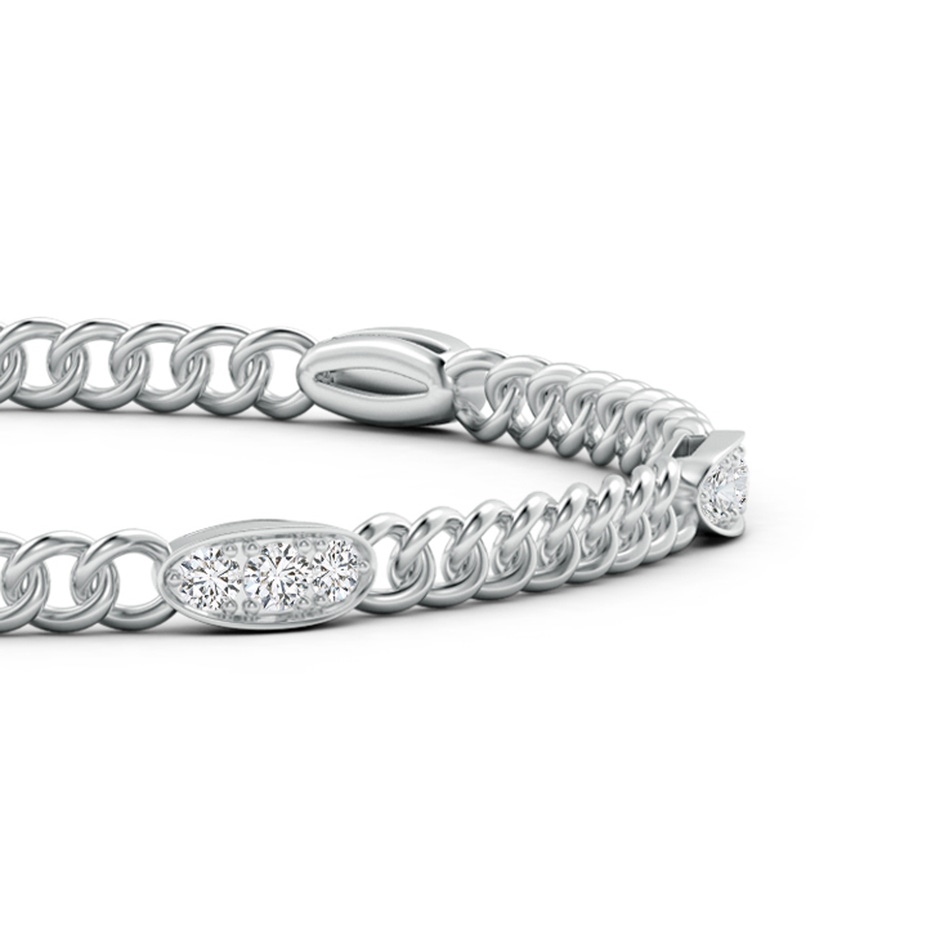 2.5mm HSI2 Three Stone Diamond Station Stackable Bracelet in White Gold side-1
