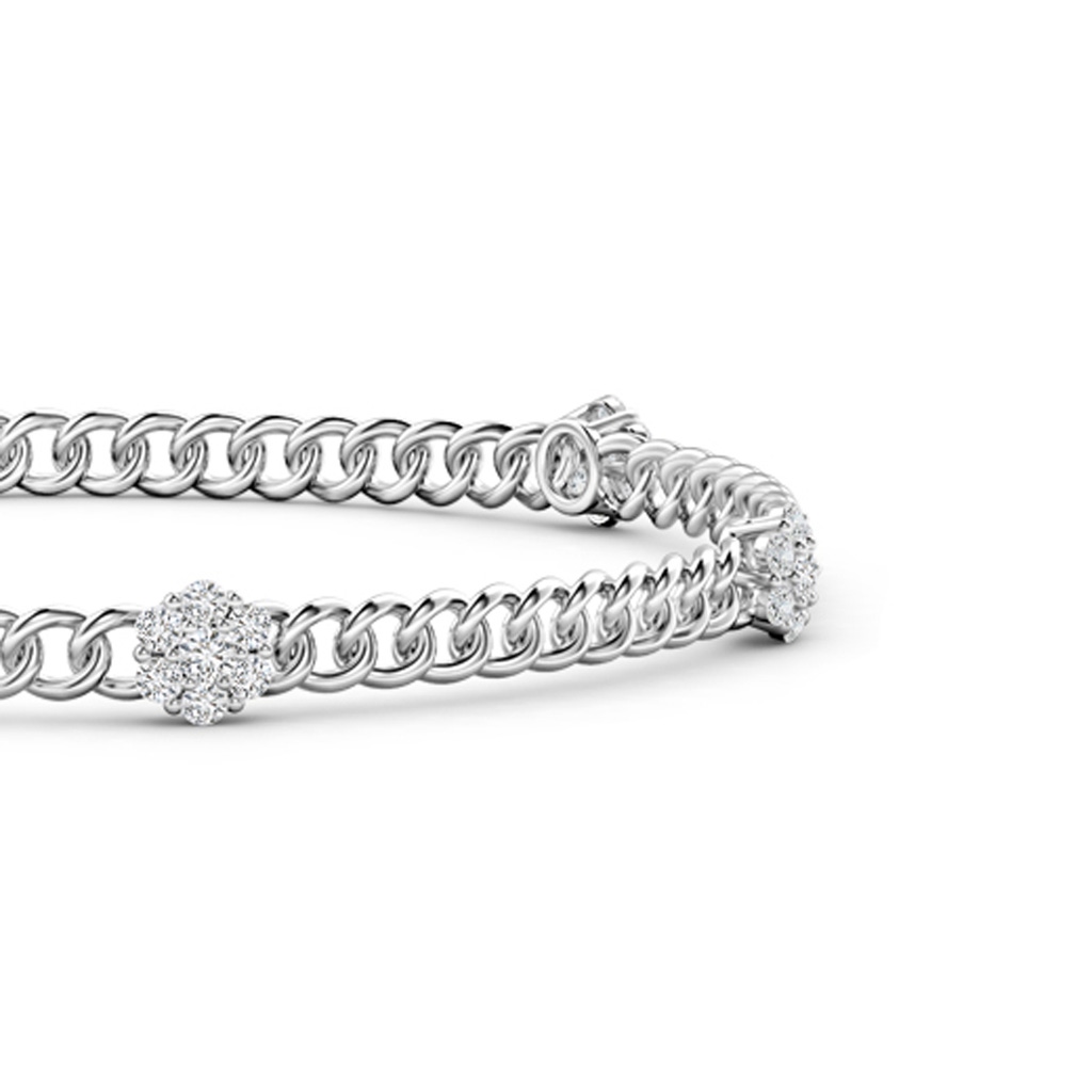 2mm HSI2 Diamond Flower Clustre Station Bracelet in White Gold Side-1