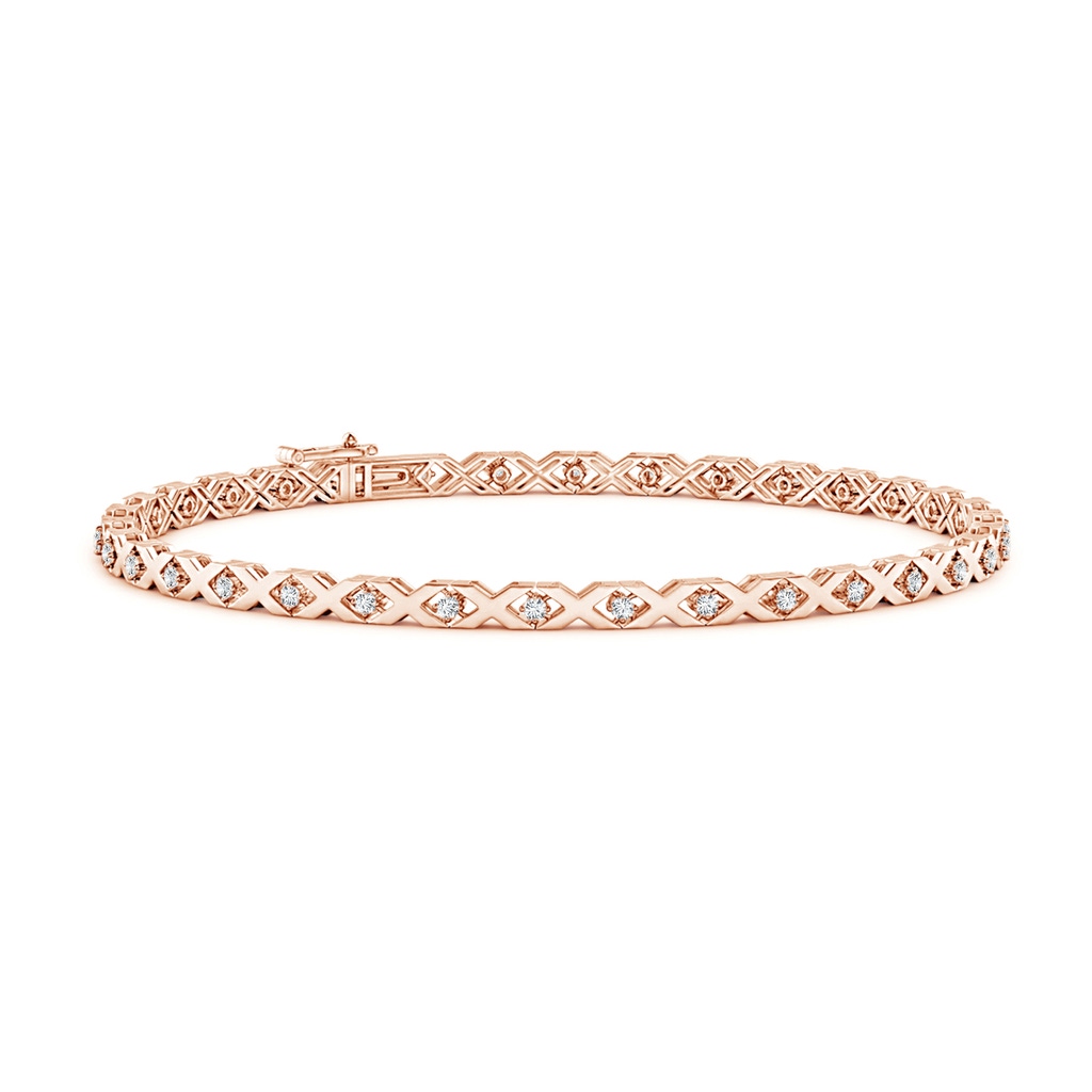 1.15mm GVS2 Round Diamond 'X' Motif Stackable Bracelet in Rose Gold