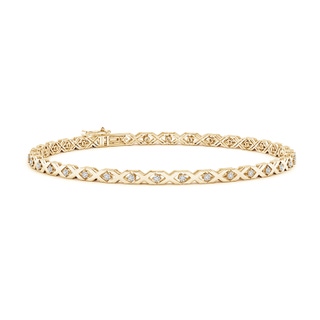 1.15mm HSI2 Round Diamond 'X' Motif Stackable Bracelet in Yellow Gold