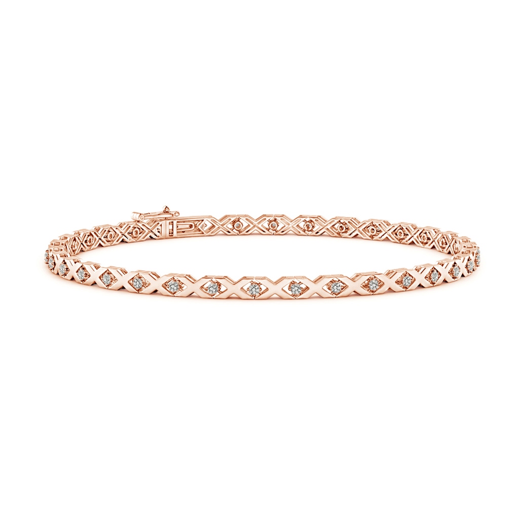 1.15mm KI3 Round Diamond 'X' Motif Stackable Bracelet in Rose Gold 