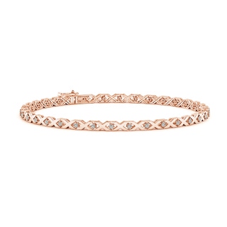 1.15mm KI3 Round Diamond 'X' Motif Stackable Bracelet in Rose Gold