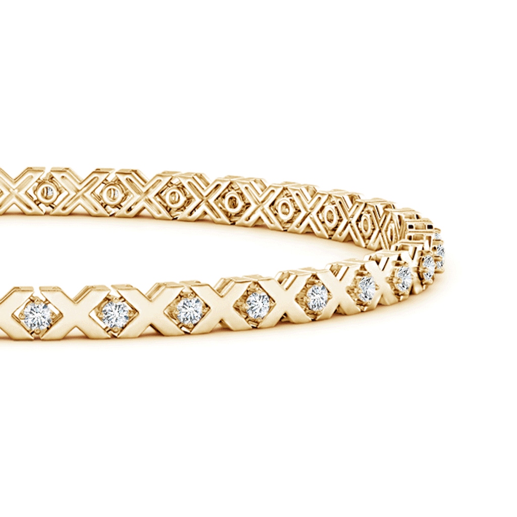 1.5mm GVS2 Round Diamond 'X' Motif Stackable Bracelet in Yellow Gold Side-1