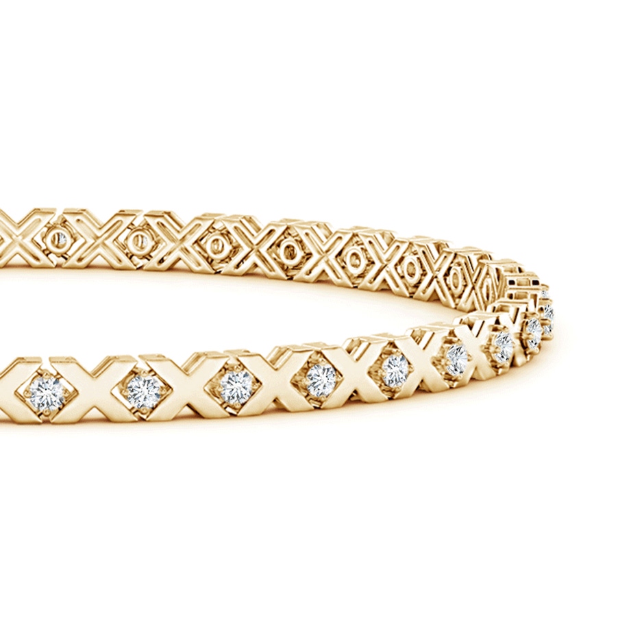 1.5mm GVS2 Round Diamond 'X' Motif Stackable Bracelet in Yellow Gold side-1