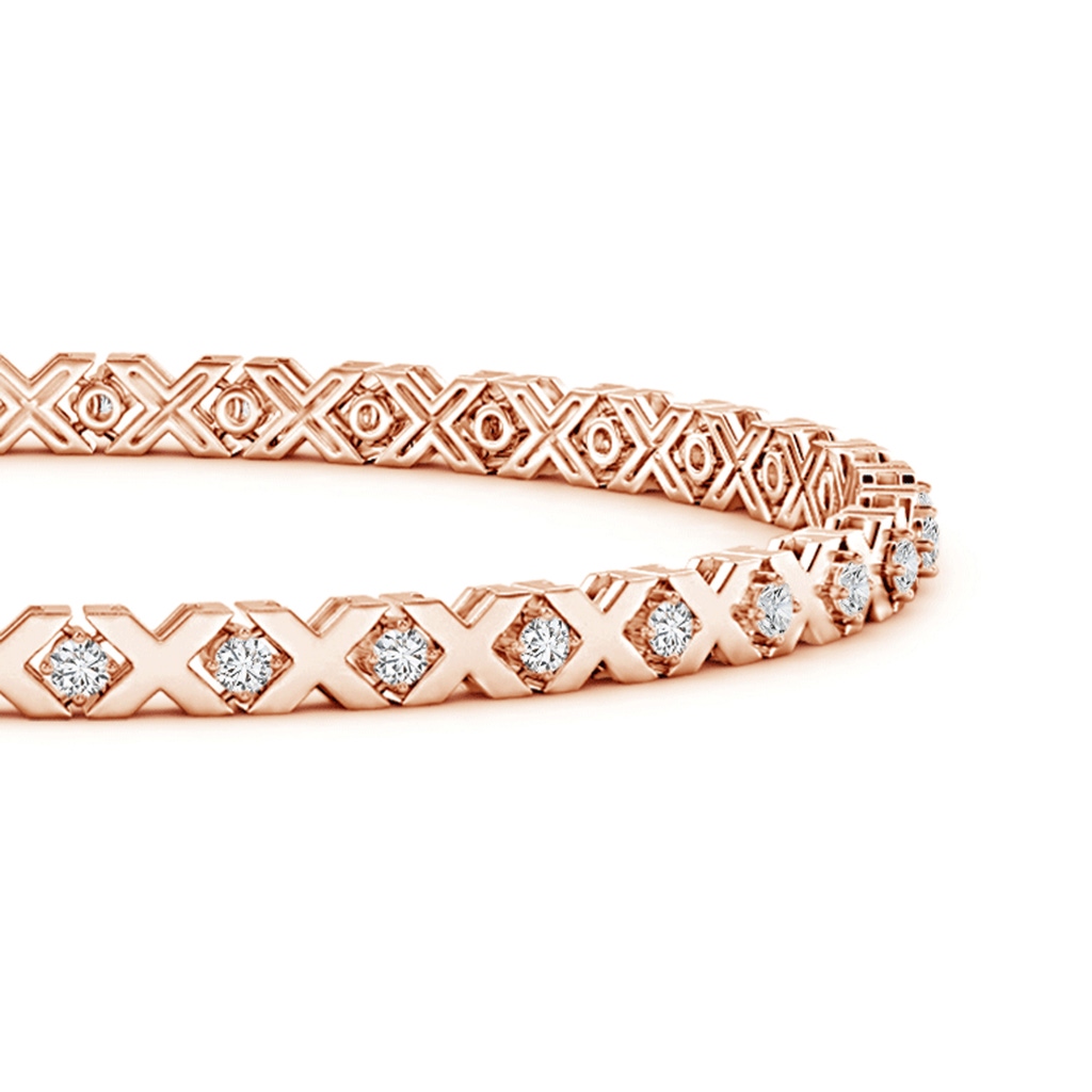 1.5mm HSI2 Round Diamond 'X' Motif Stackable Bracelet in Rose Gold Side-1