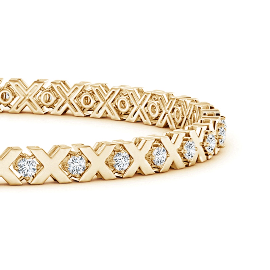 1.95mm GVS2 Round Diamond 'X' Motif Stackable Bracelet in Yellow Gold side-1