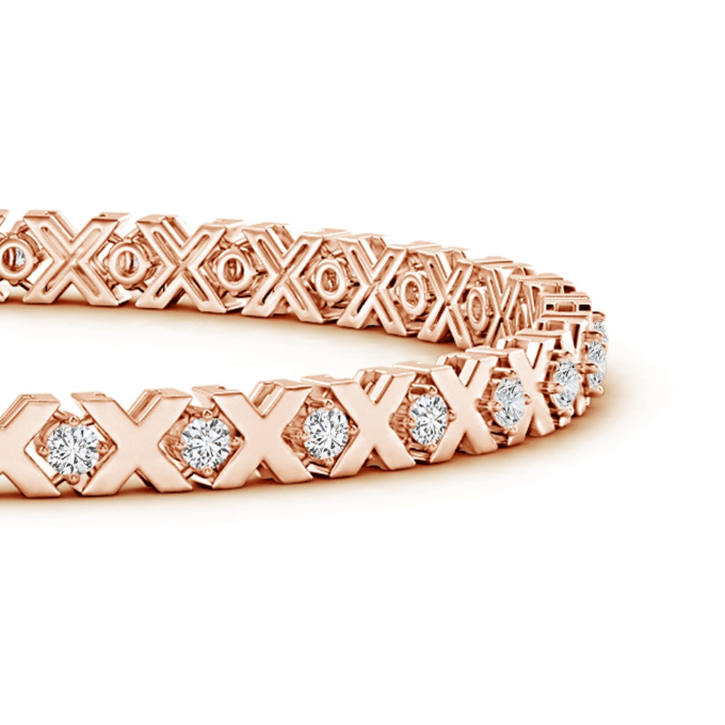 1.95mm HSI2 Round Diamond 'X' Motif Stackable Bracelet in Rose Gold Side-1