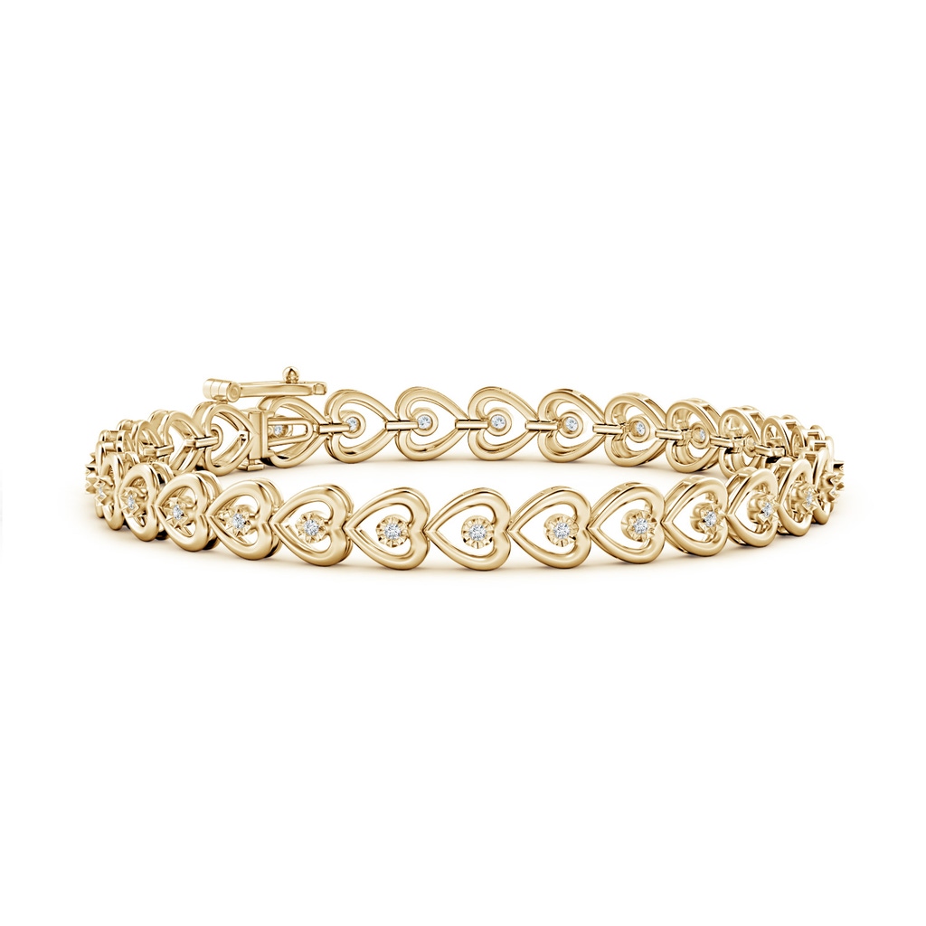 1.3mm GVS2 Diamond Heart Stackable Bracelet in Yellow Gold