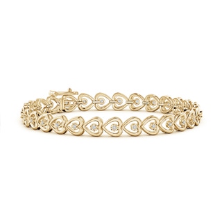 1.3mm HSI2 Diamond Heart Stackable Bracelet in Yellow Gold
