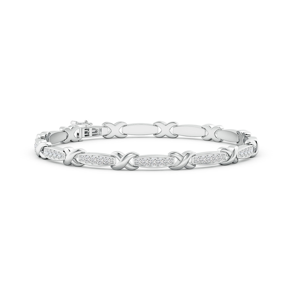 1.3mm HSI2 Pave-Set Diamond Stackable Bracelet with 'X' Motifs in White Gold 