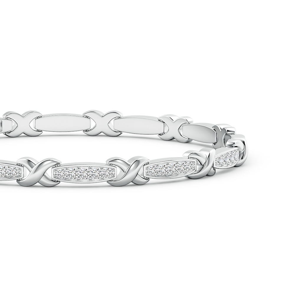 1.3mm HSI2 Pave-Set Diamond Stackable Bracelet with 'X' Motifs in White Gold - side 199