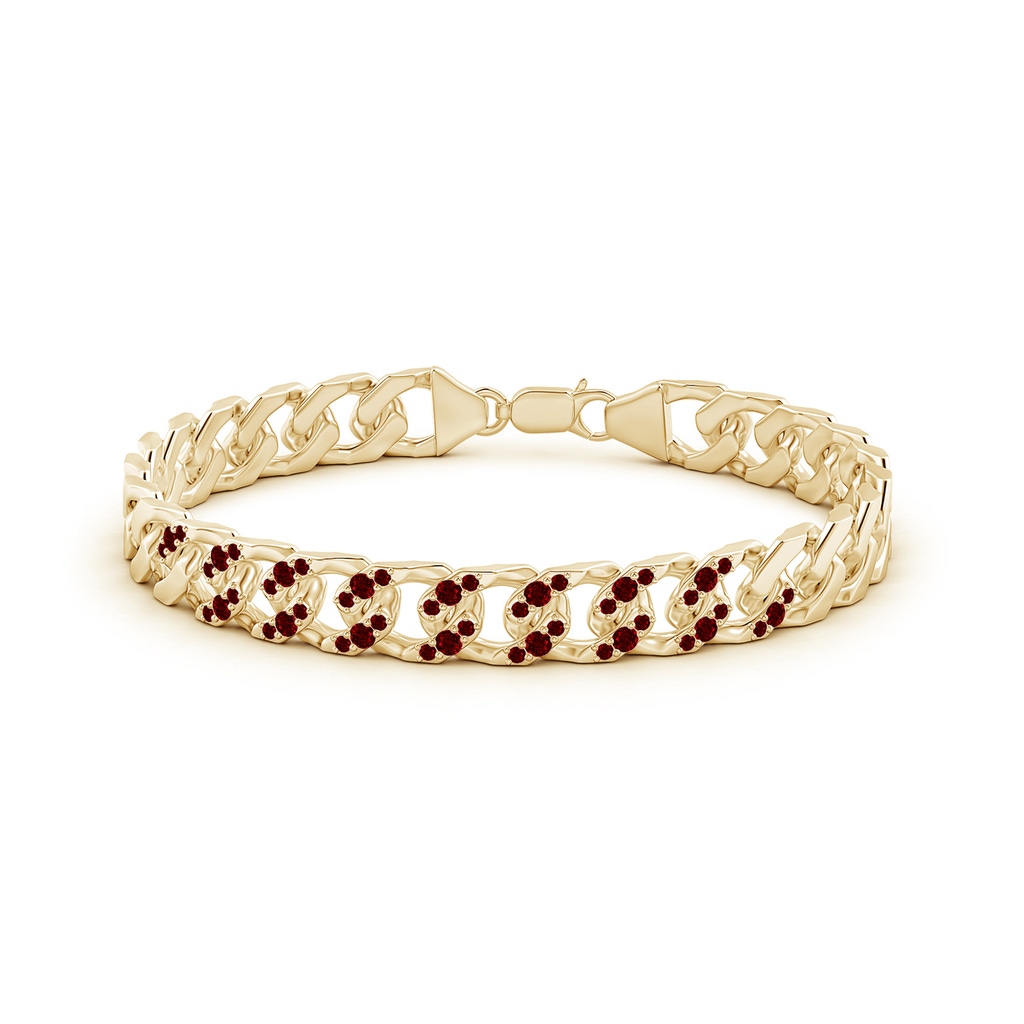 2.1mm AAAA Ruby Curb Chain Link Bracelet in Yellow Gold - side 199