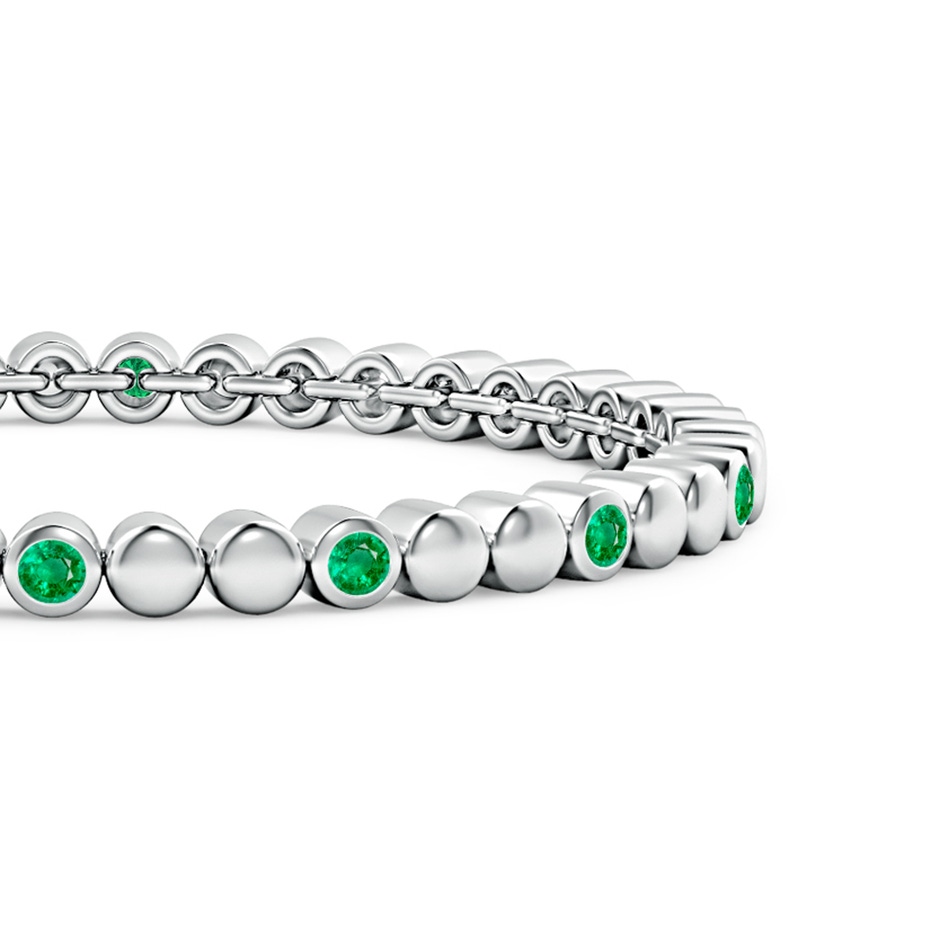 2.7mm AAA Alternating Bezel-Set Emerald Stackable Bracelet in White Gold side-1