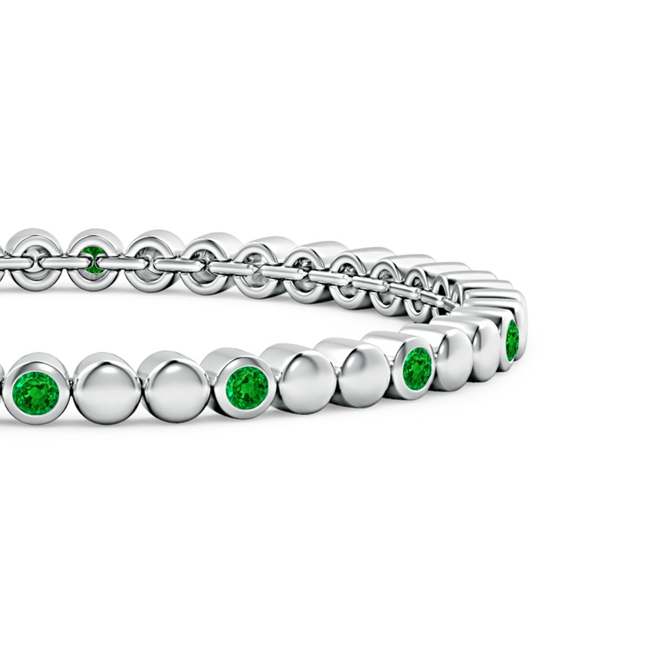 2.7mm AAAA Alternating Bezel-Set Emerald Stackable Bracelet in White Gold side-1