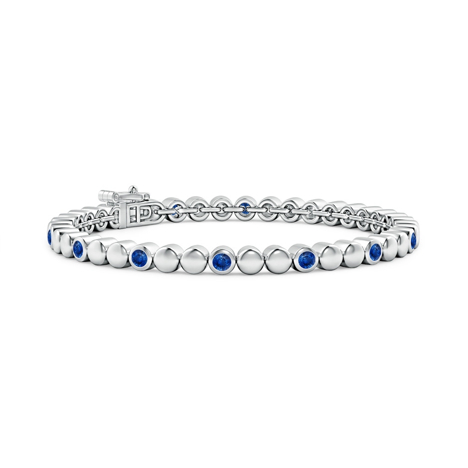 2.7mm AAA Alternating Bezel-Set Sapphire Stackable Bracelet in White Gold 