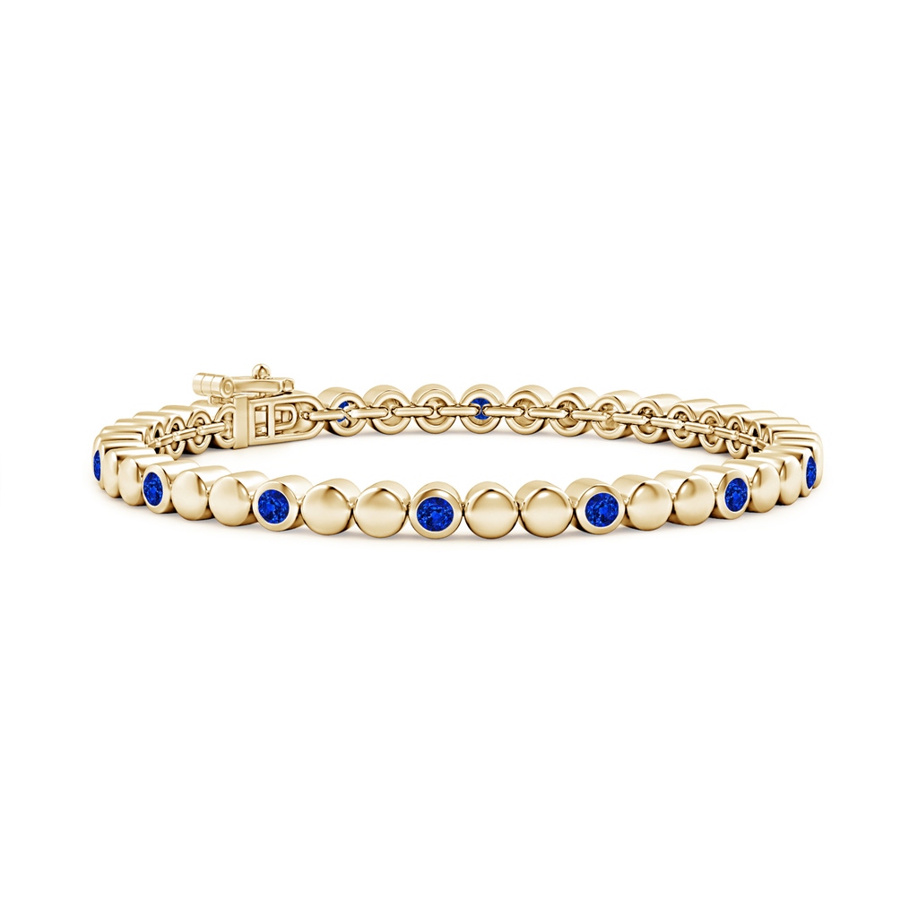 2.7mm AAAA Alternating Bezel-Set Sapphire Stackable Bracelet in Yellow Gold