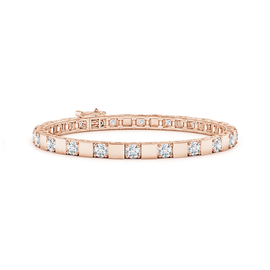 3.4mm GVS2 Diamond Square Link Stackable Bracelet in Rose Gold