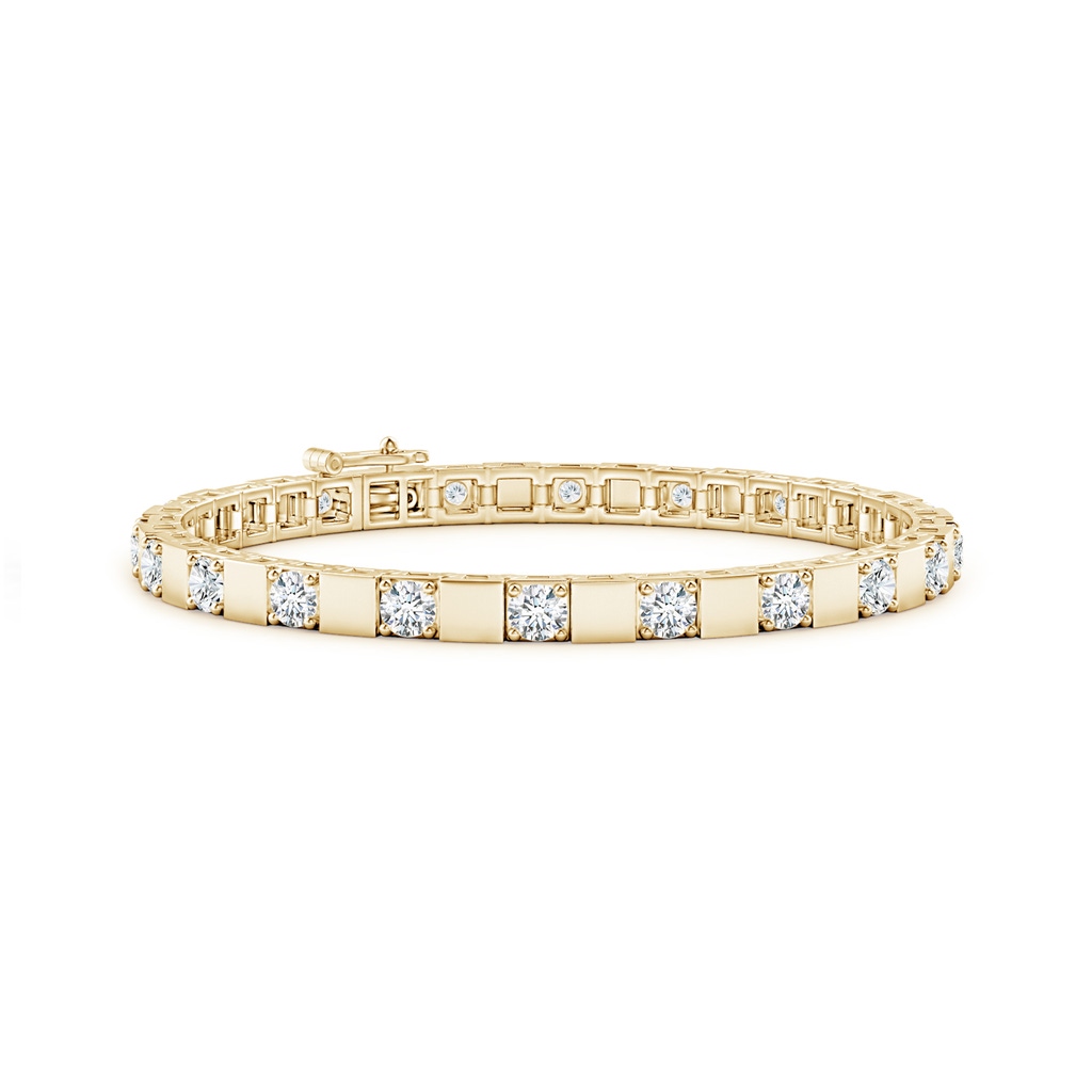 3.4mm GVS2 Diamond Square Link Stackable Bracelet in Yellow Gold